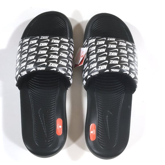 Nike Victori One Slide Sandals Mens Size 15 Black White Printed CN9678-006 - Picture 4 of 8